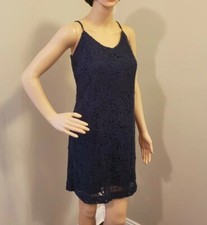 J CREW Navy Blue Floral Lace Slip Dress Women's Size 10