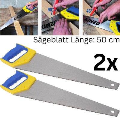 Handsäge Holzsäge Fuchsschwanz Säge Astsäge Gartensäge Feinsäge Holz Ast 50cm 2x