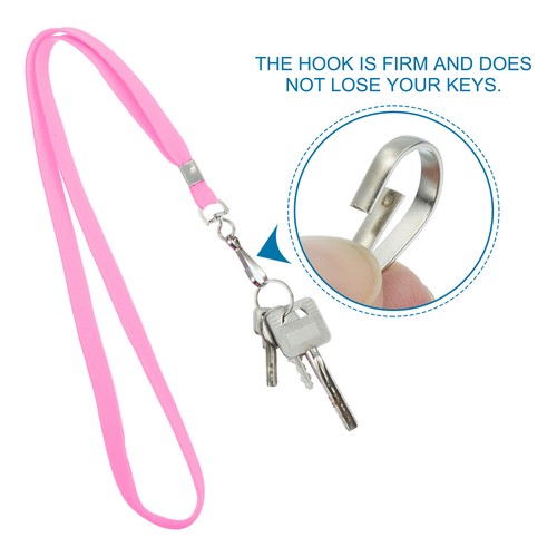 47cm Lanyards Bulk, 100pcs Teacher Lanyards for ID Badges Keys Badge, Pink - Zdjęcie 4 z 6