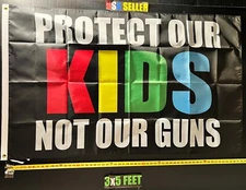 Ban Guns Flag FREE USA SHIP Save Our Children Not Gun Control Love USA Sign 3x5