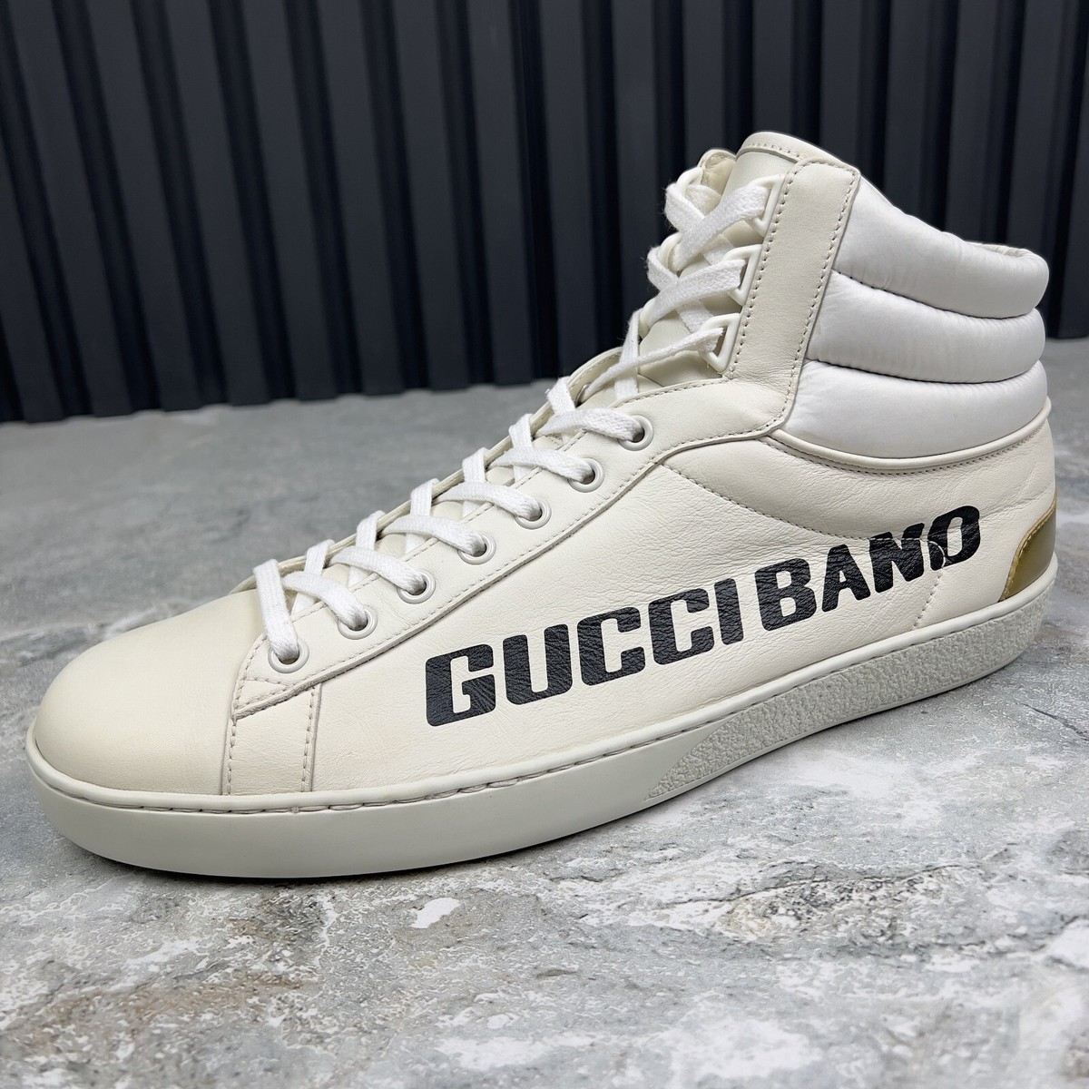 Gucci Ace Band Graphic Print Sneakers Calfskin White 10 G or 