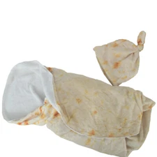 Super Soft Baby Burrito Swaddle Blanket Newborn Tortilla Wrap with Hat