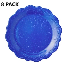 (Set of 8) Pioneer Woman Juliette Cobalt Speckled Dinner Plates Melamine 10.7"