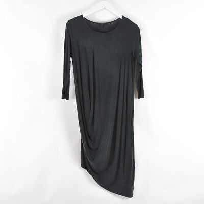 navy blue dress for baby girl ASYMMETRIC COWL-NECK MAXI DRESS - BLACK main image 1