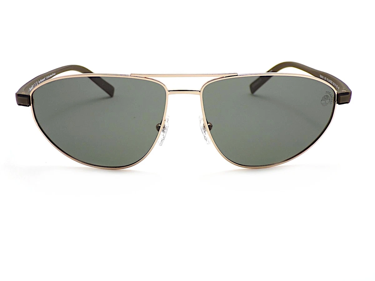 Timberland Polarized Sunglasses Gold Khaki with Dark Green Lenses TB9324 32R