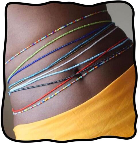 Boho Waist Beads Chain Colorful Layered African Belly Chains Beach Bikini Waist
