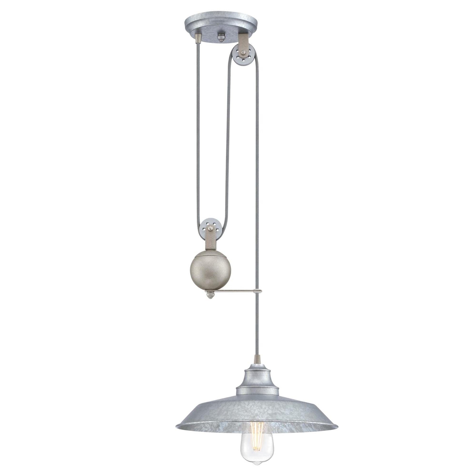 Hill Vintage-style One-light Indoor Pulley Pendant ...
