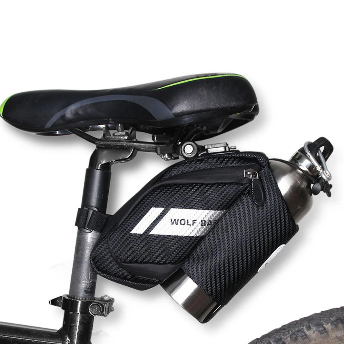 Bike Seat Storage Bag Water Bottle Pouch Cycling Wedge Pack Large