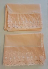 Westpoint Pepperell Vintage Standard Pillow Cases Pair  Percale USA Made