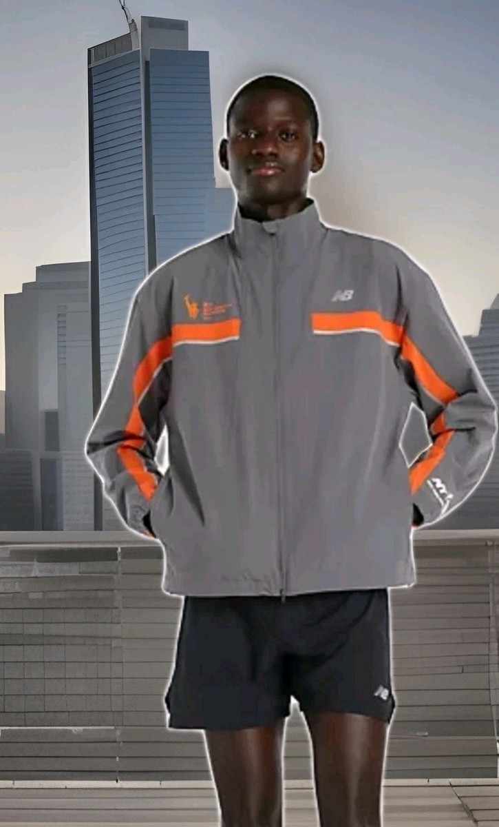 シャルボンランニング　ナイロンジャケット Mens New Balance NYC Marathon 2025 Reflective Stretch Woven Jacket