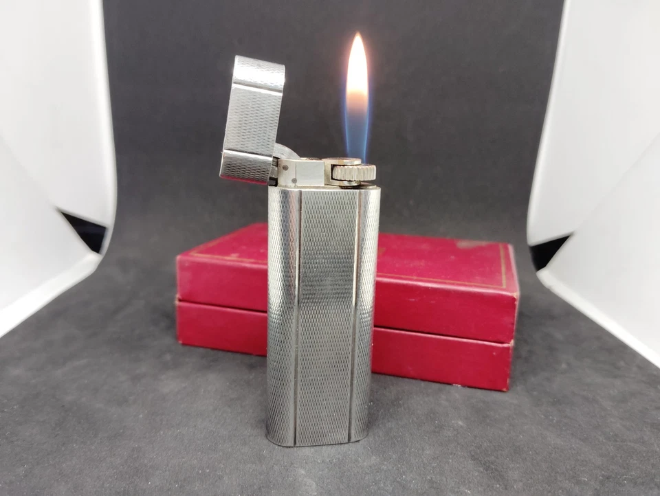 Vintage Cartier gas lighter silver oval with Box.Vol.2 - Image 2 of 4