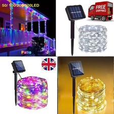 LED Solar String Lights Waterproof Copper Wire Fairy Christmas Garden Outdoor UK