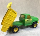 Vintage Tonka Dump Truck Green & Yellow Pressed Steel 70’s Toy Model #13190