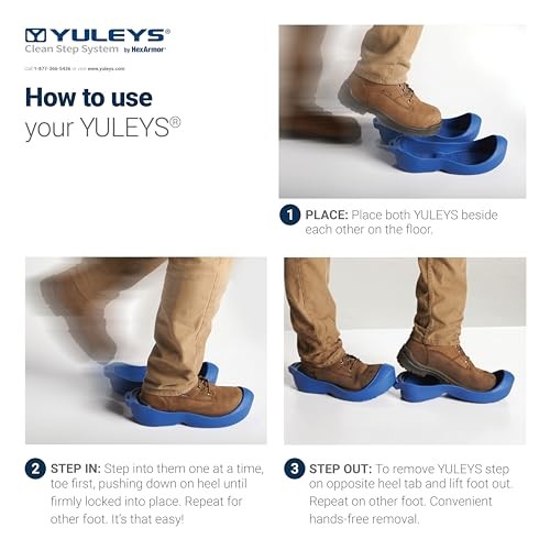  YULEYS, Hands-Free Reusable Workoot & Shoe Covers With Universal Fit, Slip B - Picture 4 of 8