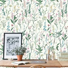 JiffDiff 17.3"x393.7" Floral Peel & Stick Wallpaper Flower Vinyl