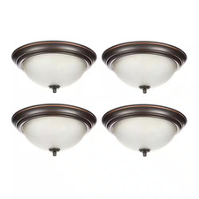 13 In. 2-Light Oil Rubbed Bronze Flush Mount 4-Pack