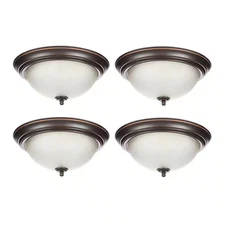 13 In. 2-Light Oil Rubbed Bronze Flush Mount (4-Pack)