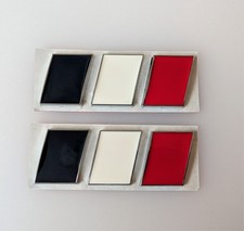 2 France French Tricolour Flag Chrome Badge for Cars Bikes Automobiles Motorbike