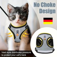 Katzengeschirr mit Leine Ausbruchsicher Soft Verstellbar Hundegeschirr Geschirr