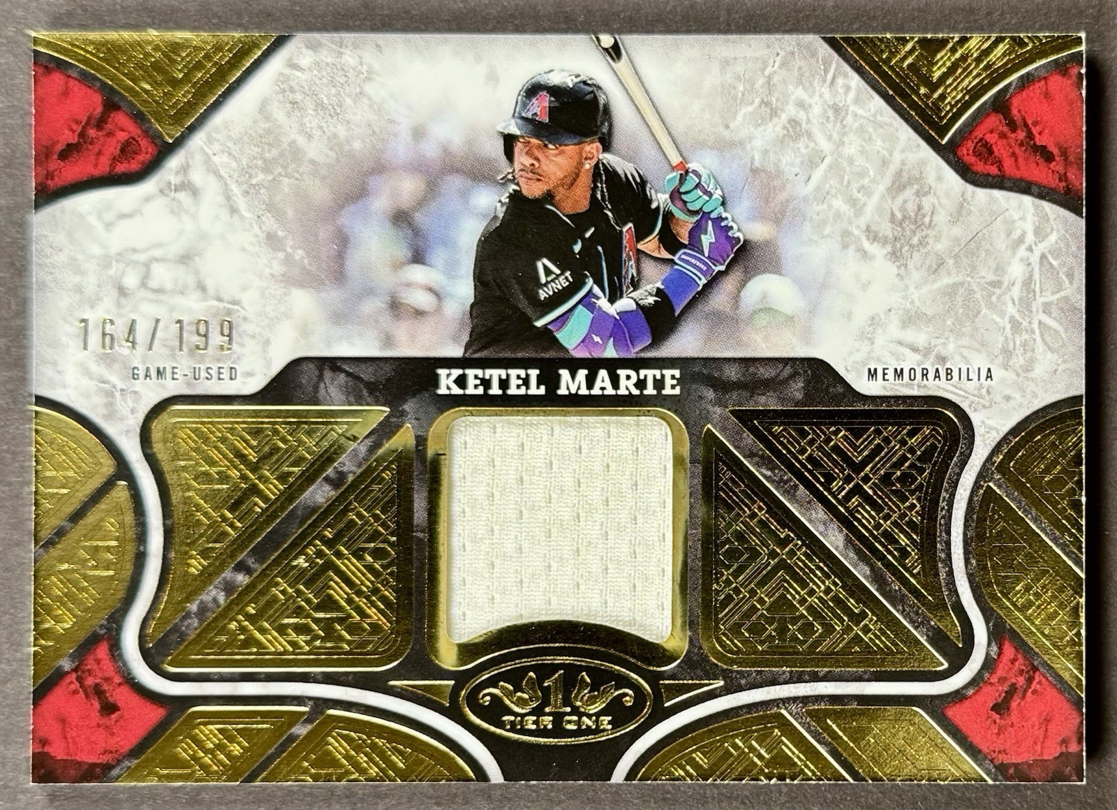 2025 Topps Tier One Relics Ketel Marte #T1R-KM (MEM, SN /199) Diamondbacks