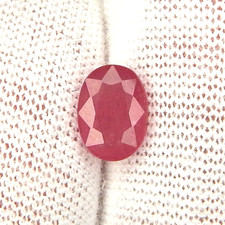 1.5ct Red Ruby Translucent Natural Earth Mined Faceted Oval Burma