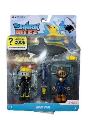 Devseries Shark Bite 2 Shark Cage Toy + Virtual Item Code - New