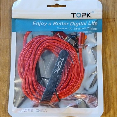 Magnetic Charging Cable 3.3ft Red 3 Pack