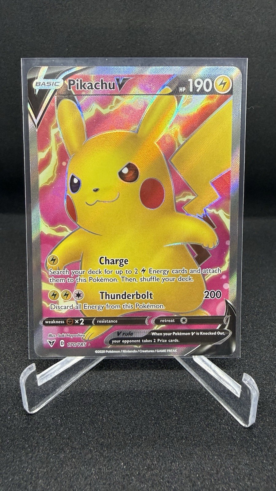 PIKACHU V 170/185 Pokemon TCG VIVID VOLTAGE FULL ART NEAR MINT