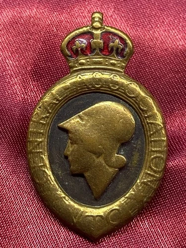WW1 Volunteer Training Corps VTC Central Association Enamel Lapel badge