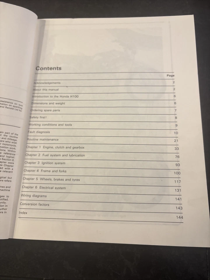 Honda H100 & H100 S Singles Haynes Manual 1980 to 1986 - Image 3 of 4
