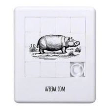'Hippopotamus Standing in a Field' Sliding Puzzle (PZ00037693)