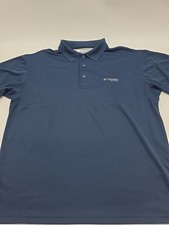 Columbia PFG Polo Shirt Men Large Blue Logo Embroidered. 38657