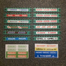 12 Vintage Subbuteo Perimeter Fencing & Advertising Hoardings + 8 Sticker Bundle