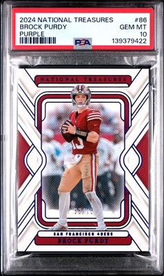 2024 NATIONAL TREASURES PURPLE #86 BROCK PURDY 33/75 PSA 10