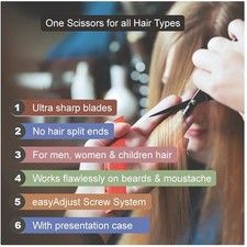 Hair Cutting Shears for Professionals - Finger Rest Included