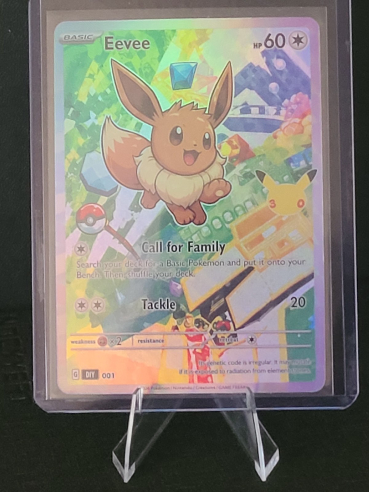 Eevee 30th Anniversary FAN ART Holo Pokemon Card [Near Mint]