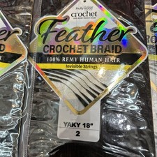 Feather crochet human hair 100 Remy Yaki Straight 18 Color 2