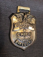 Detective Dalt Chief Bireleys Eagle Badge   * Watch Fob *   Stamped Brass