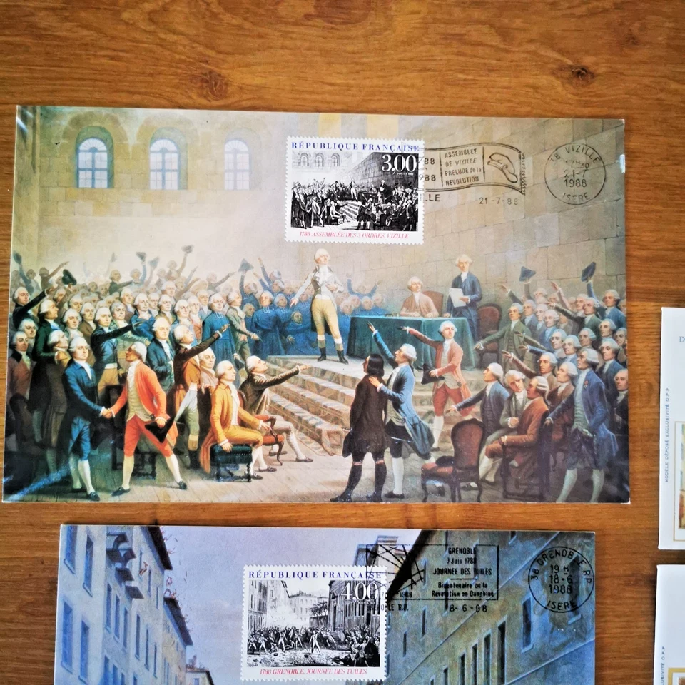 ⭐ FRANCE Lot 4 Documents Bicentenaire Révolution FR 1988 - FDC 1er Jour Timbre⭐ - Photo 2/4