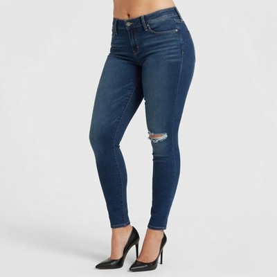 Paige Skyline Ankle Peg Skinny Jeans Sz 28 Brooks Dest. Distressed Stretch USA