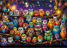 Owl Family Puzzles for Adults 1000 Pieces, Jigsaw Puzzles for Adults 1000 Piece,