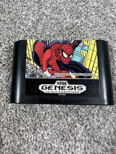 VINTAGE Spider-Man Sega Genesis 16-Bit Video Game Cartridge 1991 Marvel Rare Ret