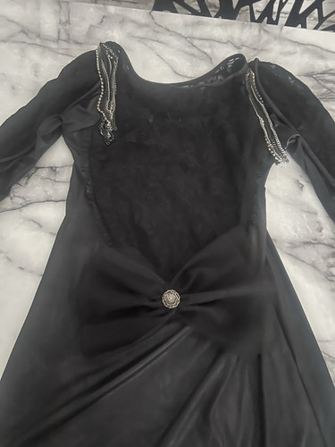 Vintage Lace Dress XS Dqmane Mini Goth Grunge Y2k Boho Black - Picture 2 of 4
