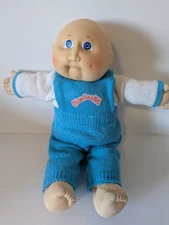 Vintage 1985 Cabbage Patch Kid Babies Bald Blue Eyes Original Clothes 