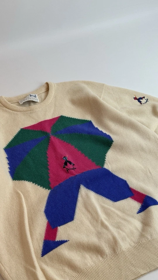 Vintage Pringle Of Scotland Faldo Size M Beige Wool Sweater - Image 3 of 4