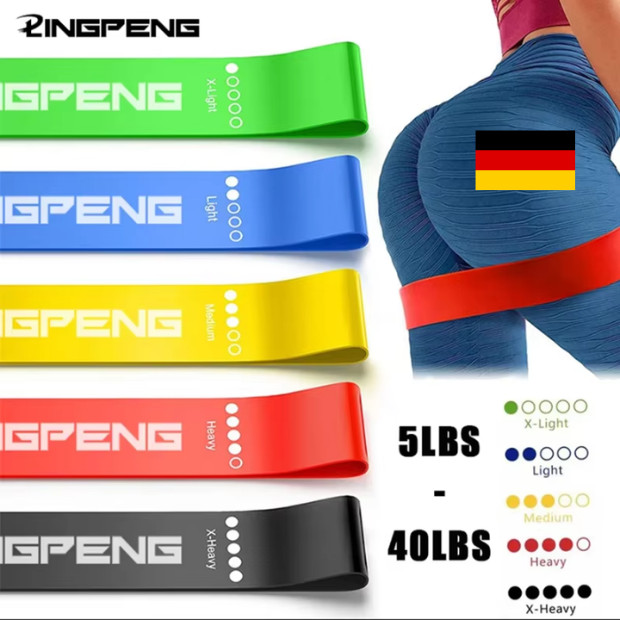 5er Set Fitnessbänder Widerstandsbänder Gymnastikband Sport Resistance Bands Set