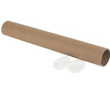 MT Products Kraft Mailing  Shipping Tubes with End Caps 2 x 12 - Pack of 10