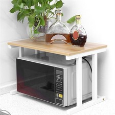 Holz Mikrowellenregal 2 Ebenen K&uuml;chen Organizer Regal H&ouml;henverstellbar