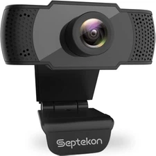 Septekon 1080P HD Webcam with Microphone, Streaming Computer Web Camera for