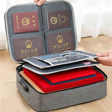 Document Organiser Briefcase 3 Layer File Folder Storage Case for Travel Home